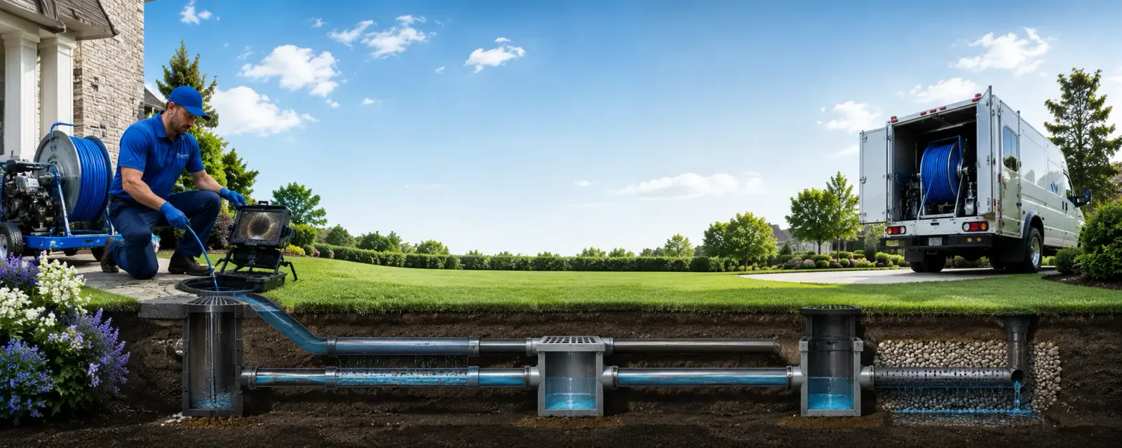 Outdoor drain cleaning information for Russell, PA